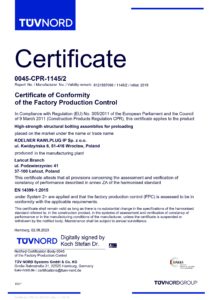 EN 14399 Certificate