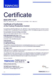EN 15048 Certificate